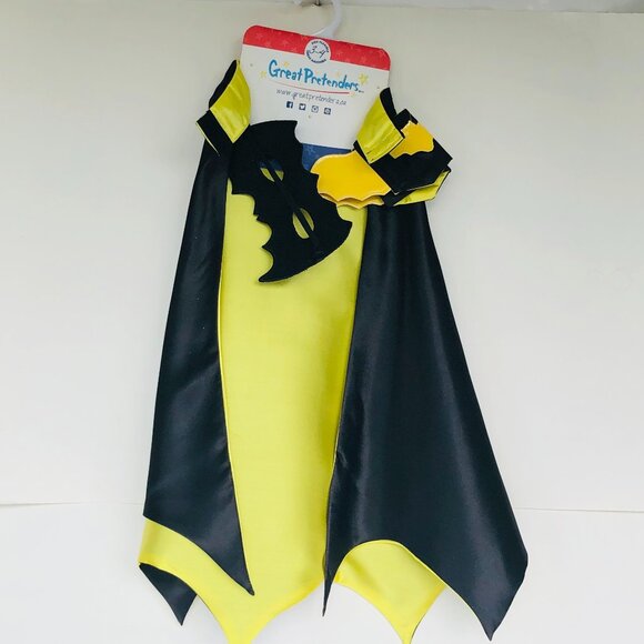 New w/Tag-Great Pretenders Batman Costume Set w/ Cape, Mask, Wristbands Size 3-4 - Picture 7 of 16